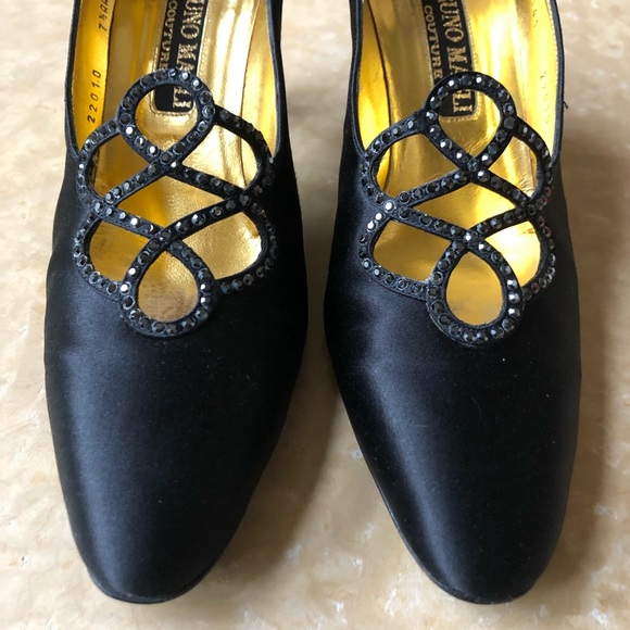 Bruno Magli Couture Heels Satin & Rhinestone - Picture 6 of 8